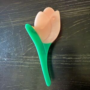 Pink and Green Tulip Hair Clip